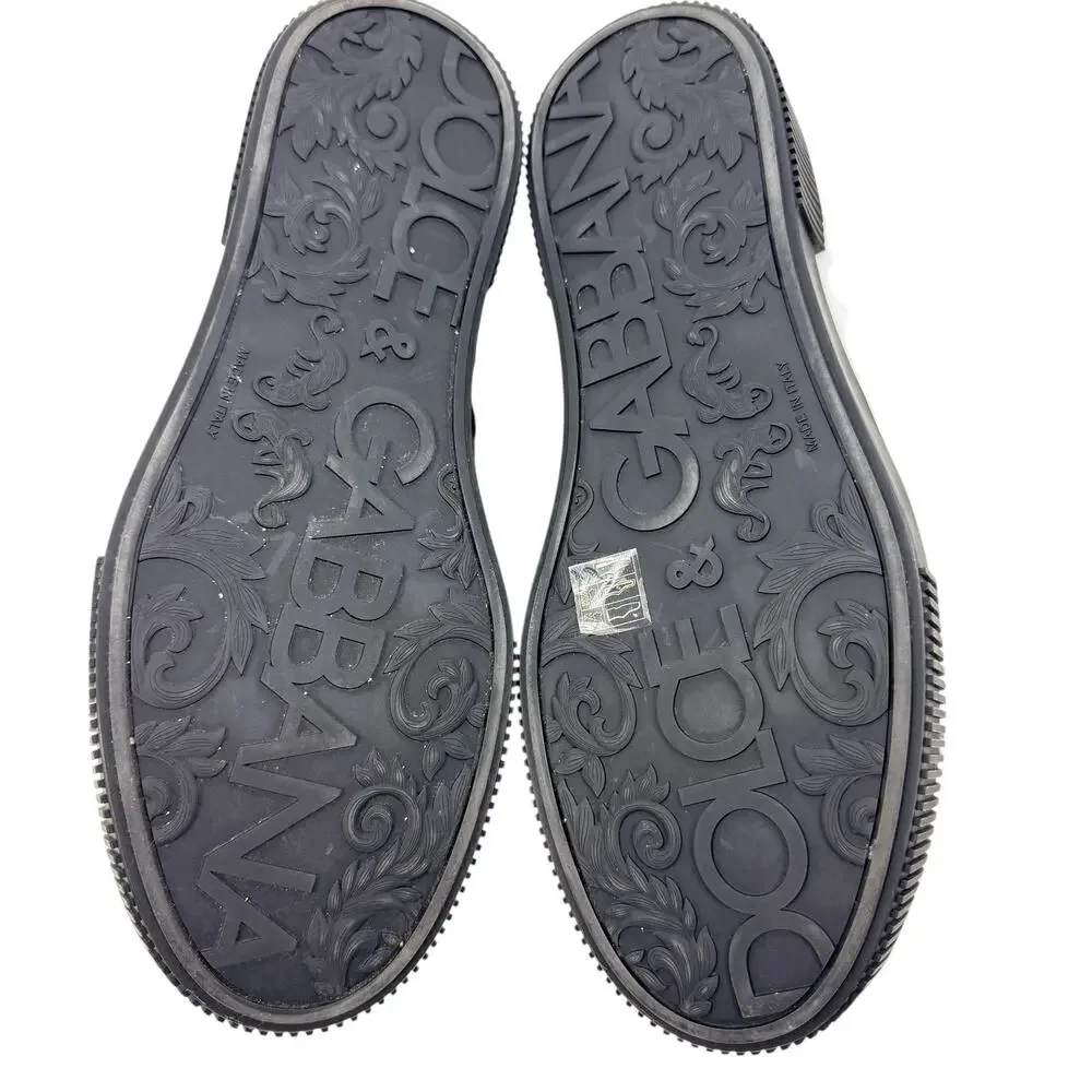 Dolce & Gabbana Miami Leather Low Top Sneakers Black Size 10 - Picture 9 of 10